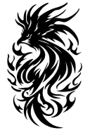 phoenix rising from flames tattoo design idea