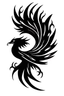 phoenix rising from flames tattoo design idea