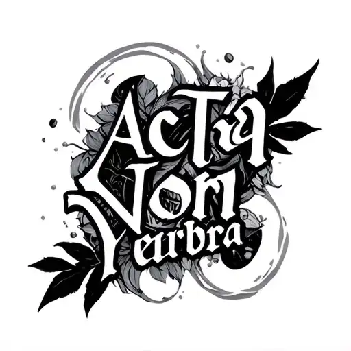 Acta Non Verba tattoo design idea