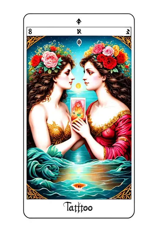 tarot the lovers tattoo design idea