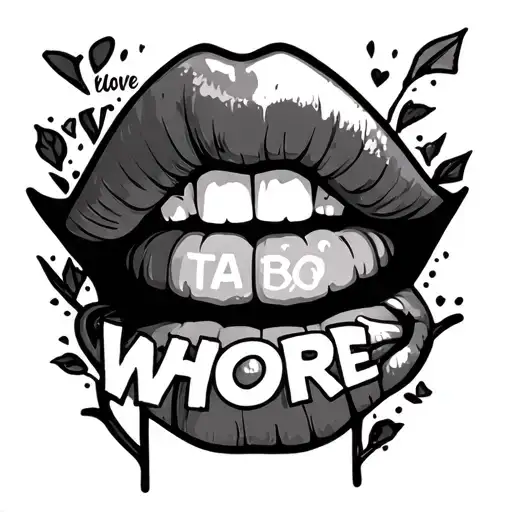 "I love being a whore " slutty tattoo tattoo design idea