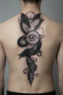biblical seraphim eye tattoo design idea