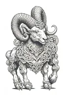 demon aries ram tattoo design idea