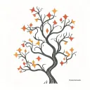 many lines gothic poison tree with flowing red blood and crosses made of many curved lines tattoo design idea