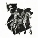 shaka and crusader knight tattoo design idea