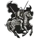 shaka and crusader knight tattoo design idea