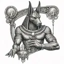 Anubis holding a scale tattoo design idea