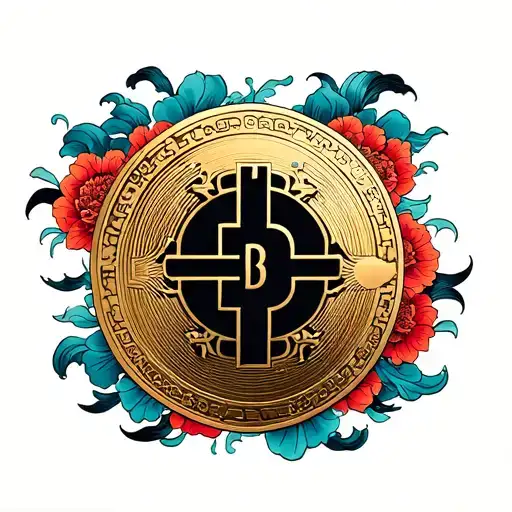 Japanese Coin tattoo design idea