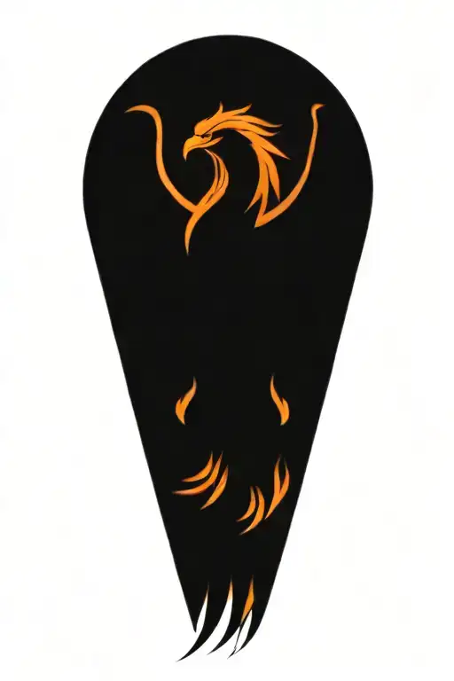 phoenix rising in flames carrying weights tattoo design idea