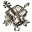 country fiddle tattoo design idea