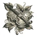 country fiddle tattoo design idea