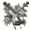 country fiddle tattoo design idea