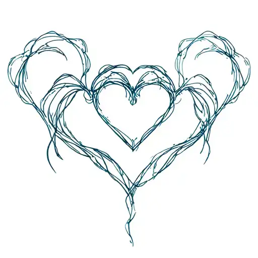 3 hearts connected tattoo design idea