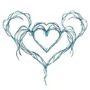 3 hearts connected tattoo design idea