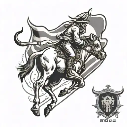 Bull fighter israel flag tattoo design idea