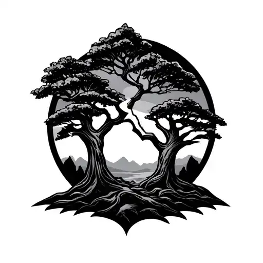 Euclid Sleep Token logo with trees tattoo design idea