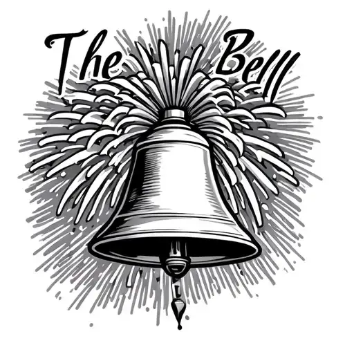 fireworks exploding with the name bell written  tattoo design idea