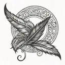 feather bird infinity symbol tattoo design idea
