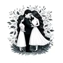 small but which is simple and symbolizes mom, dad and sister, so they are always with me tattoo design idea