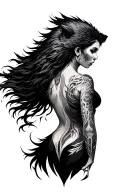 female warrior spiritual symbols back tattoo women strong Phoenix incorporated lions head  tattoo design idea
