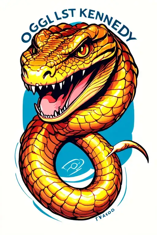 cobra with my last name ogle kennedy going diagonal  tattoo design idea