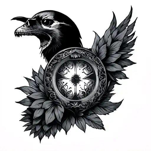 Something that's a mix of iconic things that represent the 2 bands Bad Omens and Twenty One Pilots tattoo design idea