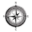 basic compass tattoo design idea