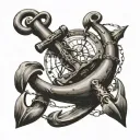 ship navigator anchor tattoo design idea