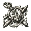 ship navigator anchor tattoo design idea