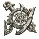 ship navigator anchor tattoo design idea