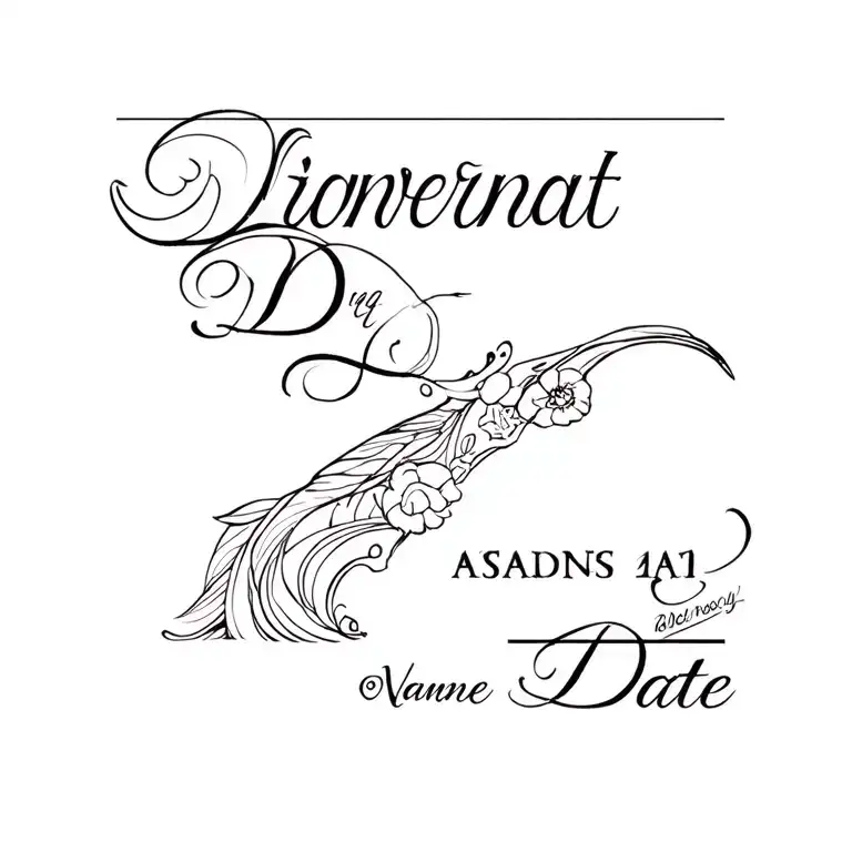 Name and Date tattoo design idea