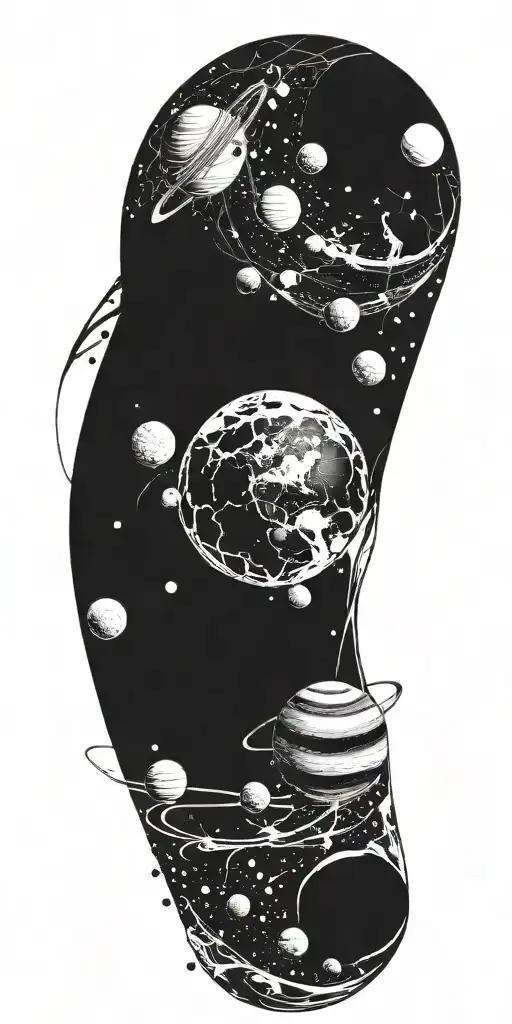 BLACKOUT PLANETS tattoo design idea