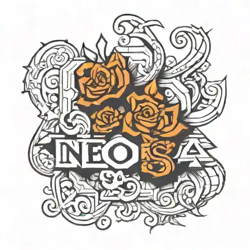 bricks with name tattoo design idea