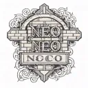 bricks with name tattoo design idea