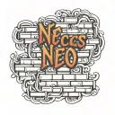 bricks with name tattoo design idea