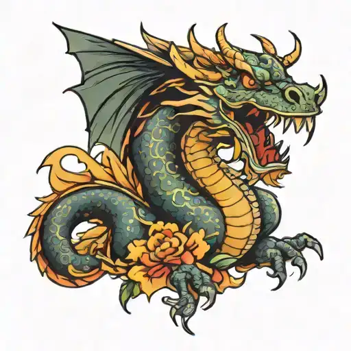 vietnamese draconian tattoo design idea