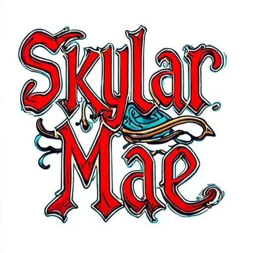 "Skylar Mae" Date 14 12 2010 Name tattoo design idea