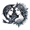 soulmates virgo pisces tattoo design idea