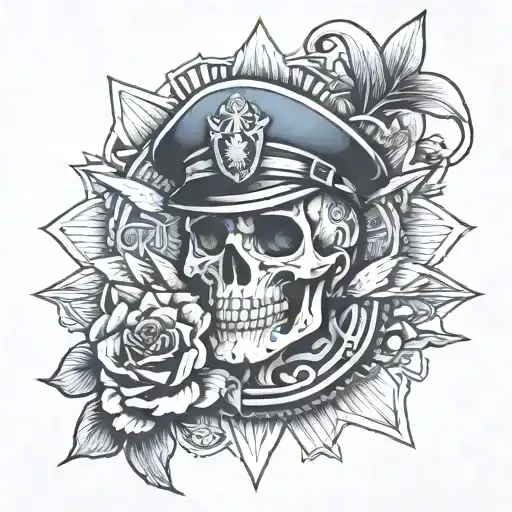 patron saint of police tattoo design idea