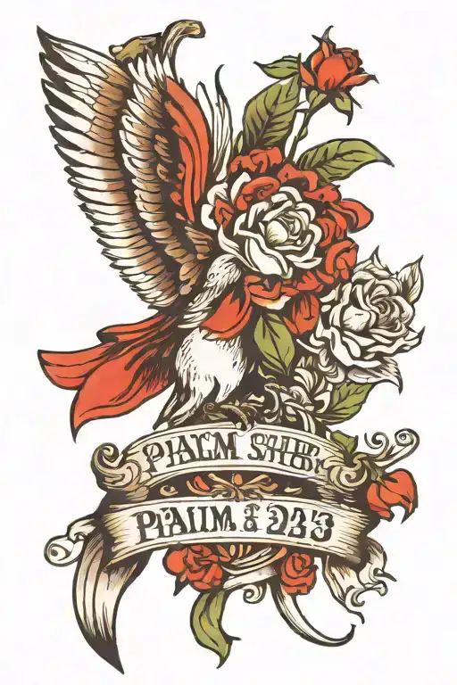 psalm 23:4 tattoo design idea