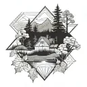 vermont mountains and sugar maple tattoo design idea