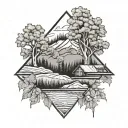 vermont mountains and sugar maple tattoo design idea