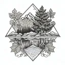 vermont mountains and sugar maple tattoo design idea