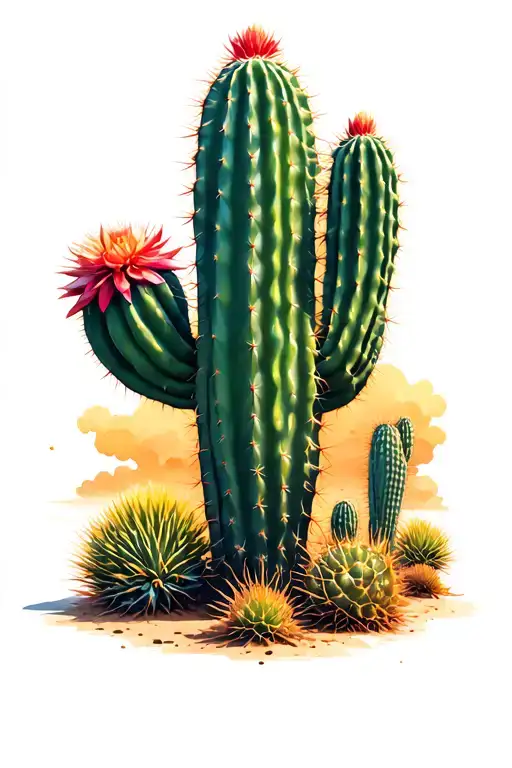 Atacama Dessert cacti tattoo design idea