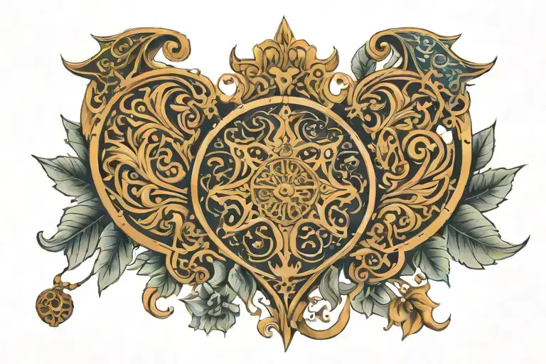 full chest Pakistani American Islamic tattoo design tattoo design idea