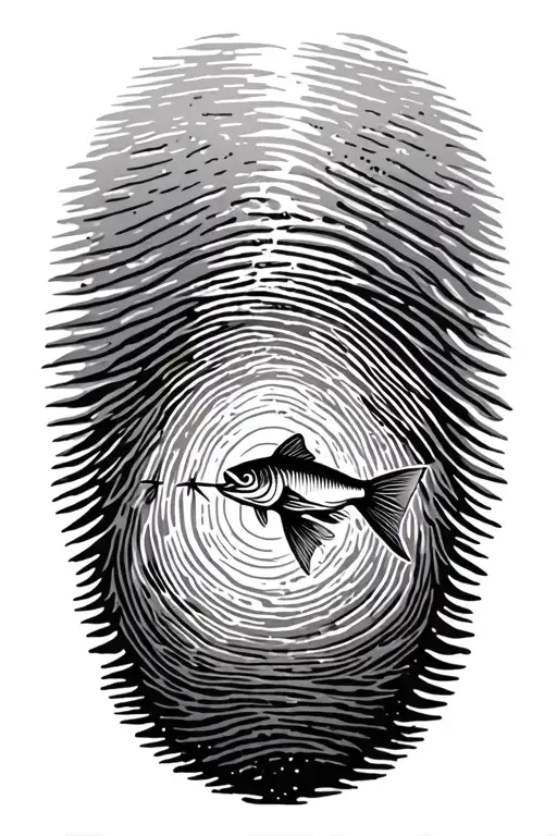 3 kids fingerprints with fishing theme tattoo tattoo design idea