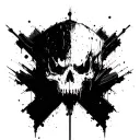 dark abstract, expressive blackwork, raw brush strokes saying bite the bullet tattoo design idea