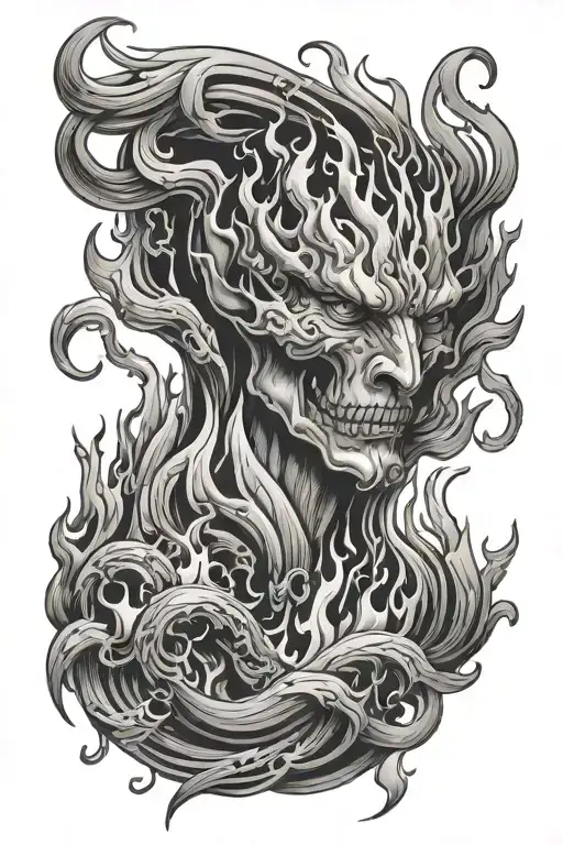 1994 year with flames tattoo design idea