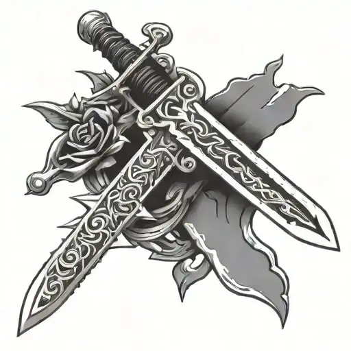 buster sword minimalist tattoo design idea