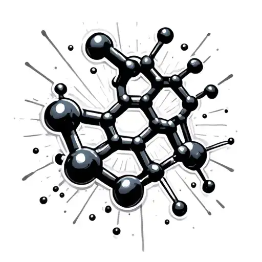simplistic tattoo of the adrenaline molecule. the chemical compound characters should be replaced by cool dots. edgy tattoo design idea